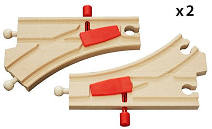 BRIO 33344 Mechanical Switches Wooden Train Track for Kids Age 3 Years Up - Compatible with all BRIO Railway Sets & Accessories, Multicoloured