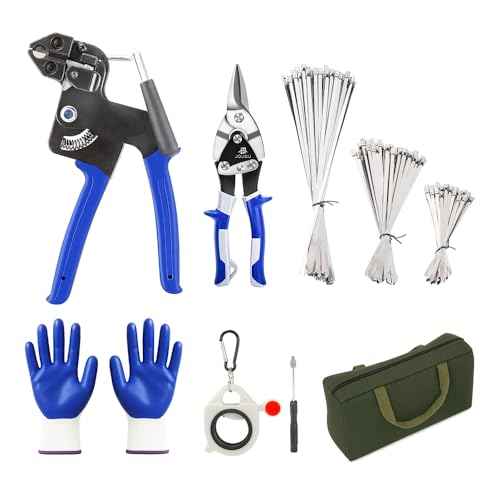 Metal Zip Ties Cutter Stainless Steel Cable Tie Gun Kit Assortment With 150pcs Stainless Steel Zip Ties Heavy Duty Outdoor For Chain Link Fence Parts Exhaust Wrap