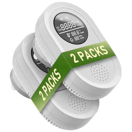 8-in-1 Carbon Monoxide Detectors Plug in & Portable Carbon Monoxide - Travel Carbon Monoxide Detector with Natural Gas/Temp/Humidity with HD Display for Home, RV, Hotel (2)