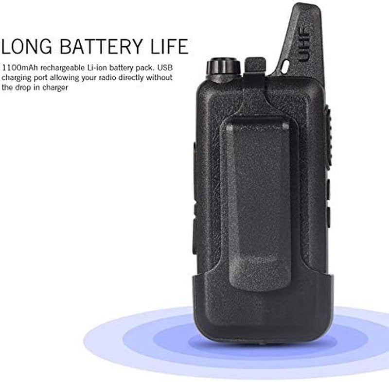 X6 Long Range Two-Way Radios - Rechargeable 3W Walkie Talkies with Earpiece | 16 Channels, 2 Pack
