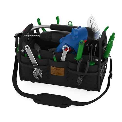 16 Inch Tool Bag, Open Top Tool Tote with Strap,Waterproof Tools Bag for Electrician, Garden, Maintenance Tools