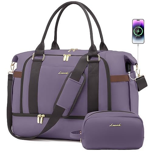 Gym Bag for Women LOVEVOOK Travel Duffel Bag with USB Charging Port,Weekender Bags for Women with Shoe Compartment,Carry on Overnight Bag with Toiletry Bag,Hospital Bags for Labor and Deliver