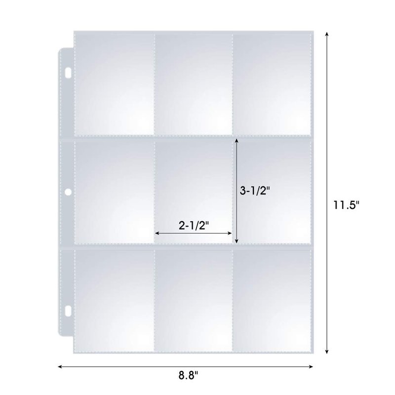 120 Pack 9 Pocket Page Protectors, Sooez Double Sided Trading Card Sleeves for 3 Ring Binder, Baseball Cards Holder, Protective Pages Sheets for Binders Album, Fit for Collectible Games, Sports Cards