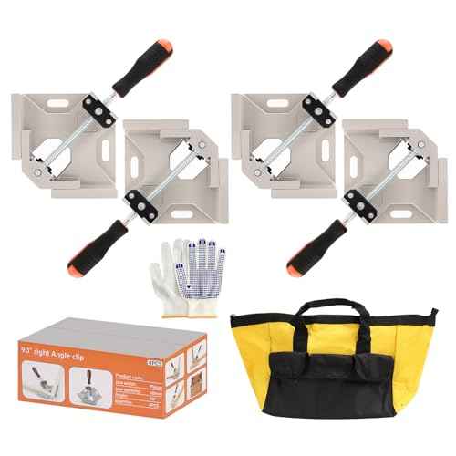 4 Pack Corner Aluminum Alloy Right Angle Clamps With Adjustable Swing Jaw 90 Degree Wood Clamps For Woodworking
