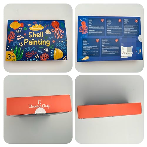 Eleanore's Diary Kids Sea Shell Painting Kit, Arts & Crafts Painting Gifts for Boys Girls, DIY Creative Craft Activities Toys for Age 5 6 7 8 9 10 11 12 Year Old, Birthday Easter Rainy Day Gifts