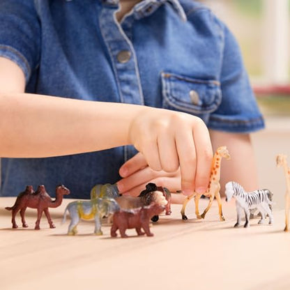Terra by Battat – 60 Pieces Wild Creatures Tube – Realistic Mini Animal Figurines – Lion, Hippo, Tiger, Bear & More Safari Animals – Educational Toys for Kids & Toddlers 3+ Years