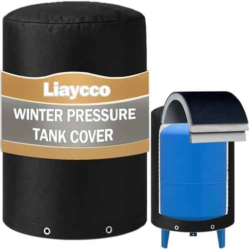 24"D x 34"H Round Well Pressure Tank Cover(5¡ÆF) - Insulated Well Pump Cover, Thickened 3 Layers Water Well Tank Covers for Outdoor Winter Freeze Protection (Black)