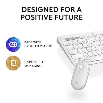 Logitech Pebble Keys 2 K380s, Multi-Device Bluetooth Wireless Keyboard with Customizable Shortcuts, Slim and Portable, Easy-Switch for Windows, macOS, iPadOS, Android, Chrome OS - Tonal Graphite