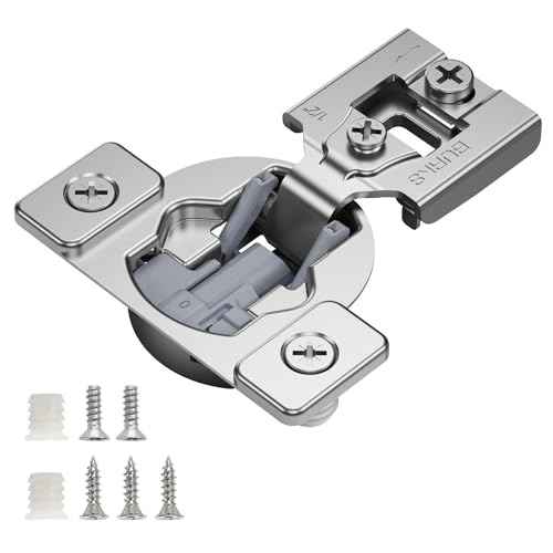 Burks Hinges 30 Pack 1/2'' Overlay Soft Close Hinges for Kitchen Cabinets - Stainless Steel, Anti-Rust, Self Closing Concealed Hinges, Installation Instruction and Screws Included