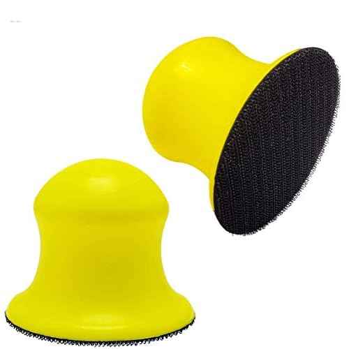 2 Pack 3" Round Hand Sanding Blocks for 3 Inch Hook and Loop discs Ideal For Wood Furniture Restoration Home Arts and Crafts