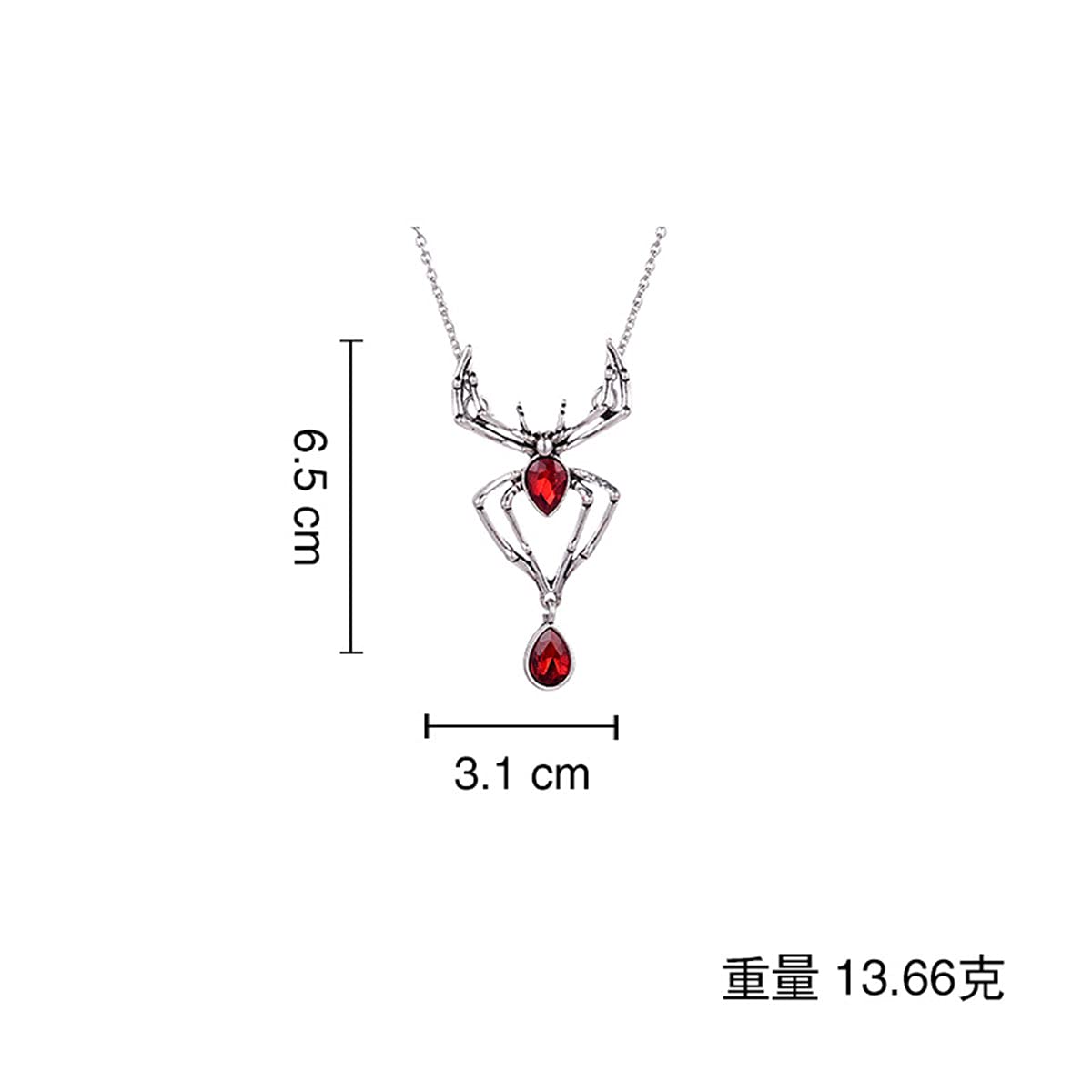 MIFYNN Vintage Gothic Spider Necklace Halloween Crystal Spider Pendant Necklace Punk Style Reptile Animal Jewelry for Woman (Purple)