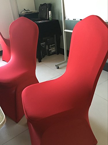 iEventStar Stretch Polyester Dining Chair Cover Slipcover for Wedding Banquet Party Dining Room (Red)