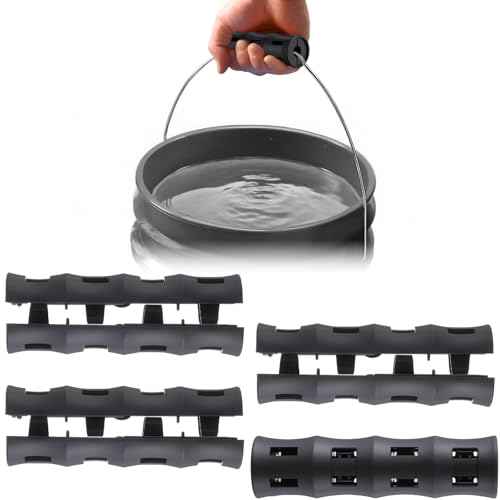 4 Pack Bucket Handles Replacement, Ergonomic Plastic Handles Grips Fit 5 Gallon Buckets, 5 Gallon Accessories for Construction, Gardening, Painting, DIY, Farming and Car Wash Use (Black)