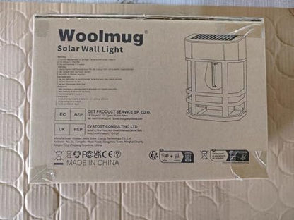 Woolmug 4 Pack Solar Fence Lights Outdoor Garden, Waterproof Retro LED Wall Lights, Auto On/Off Solar Lights Outdoor Garden Fence Lighting for Patio Decking Gate Yard Decoration, Warm White