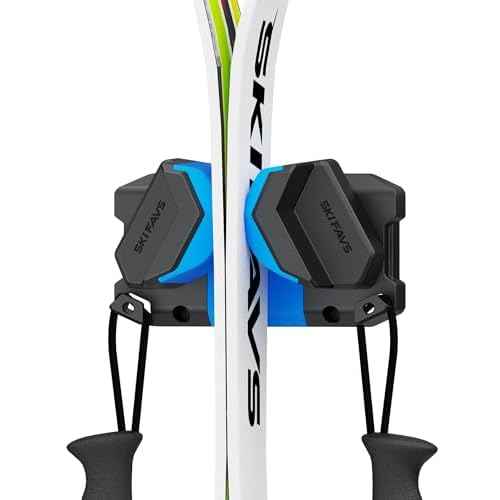 Ski Wall Mount, Ski Snowboard Storage Rack Tool Organizers Wall Mount, Ski Storage Rack for Garage Organizer, Fits Any Ski or Snowboard, Heavy Duty Nonslip Snowboard Wall Storage Rack - Blue