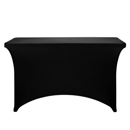 FORLIFE Spandex Table Covers 4ft，Fitted Tablecloth for 4ft Rectangular Tables, Stretch Patio Table Covers, Universal Spandex Table Cover for Wedding, Banquet, Party (4ft, Black)