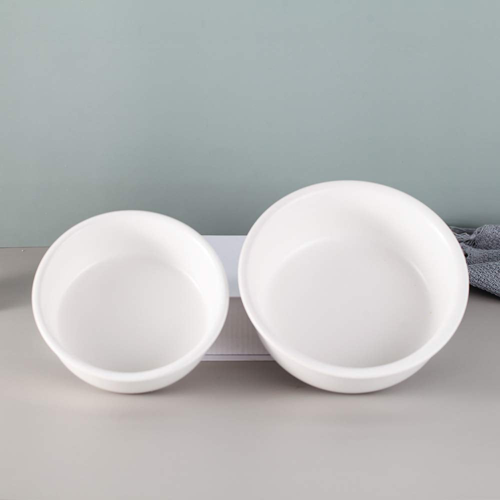Ceramic Dog Bowls Elevated Tilted - Raised Dog Bowl with Metal Stand - Lifted Cat Feeding Bowls Anti Vomit - Dog Dishes for Food and Water - Pet Dish for Small to Medium Dogs and Large Cats - 800 ml