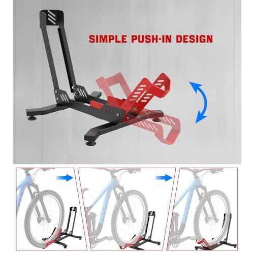 Bike Floor Stand, Portable Bike Storage for Garage - up to 3.5" Tire Wide, MTB & Road Bicycle Floor Stand, Front and Rear Wheel Parking Rack Fit for 26"-29" Bikes