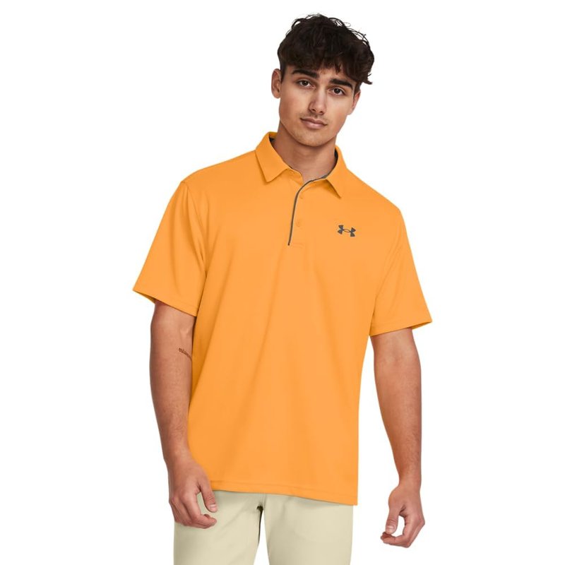 Under Armour Men's Tech Golf Polo, (803) Nova Orange / / Pitch Gray, 3X-Large Tall