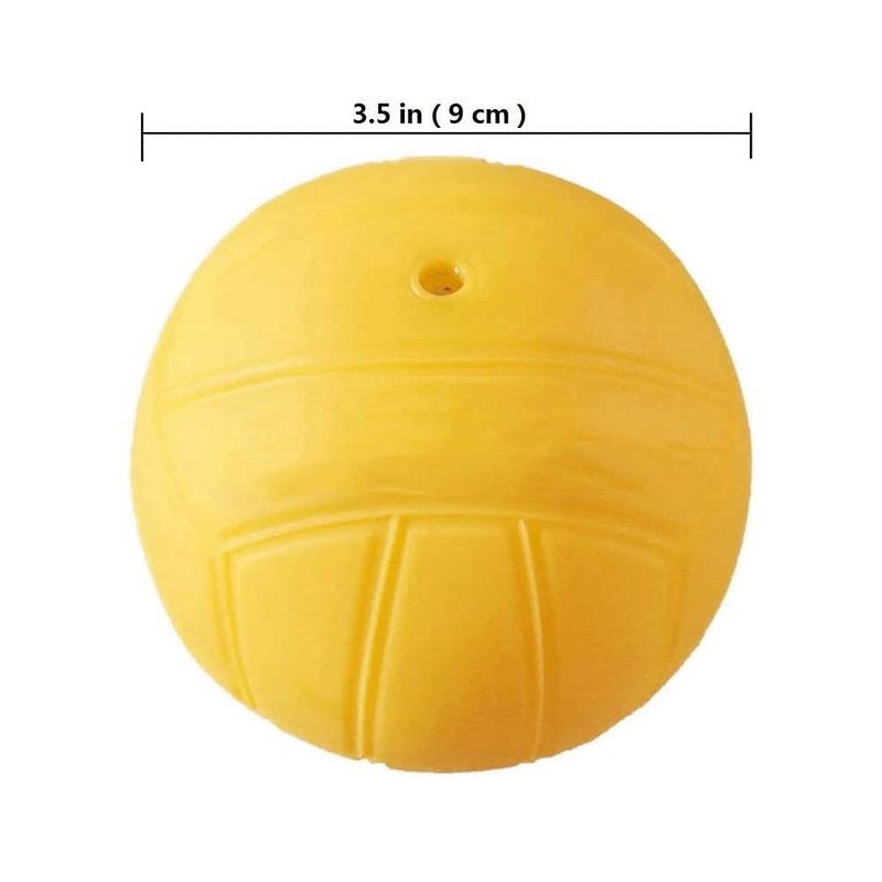 Aolowewin 3-Pack Spike Replacement Balls | Roundnet Game Extra Balls | Strong Bounce Ball | 3.5inch Yellow Soft Rubber Ball | Water Pool Lawn Beach Volleyball (3)