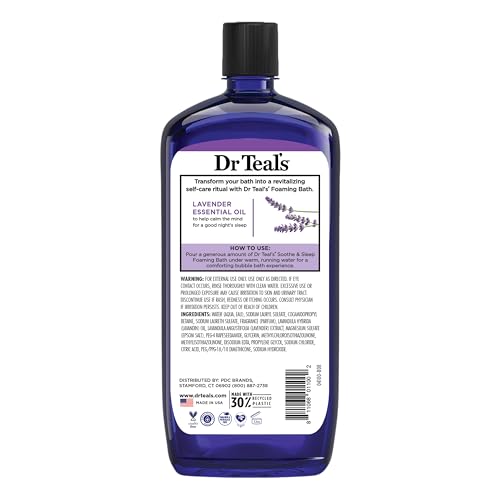 Dr Teal's Foaming Bath with Pure Epsom Salt, Relax & Relief with Eucalyptus & Spearmint, 34 fl oz (Pack of 2)