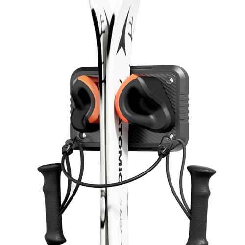 Ski Rack 1Pack, Ski/Snowboard Wall Mount, Skateboard Wall Mount, Fits Any Ski/Snowboard, Holds Up to 25lbs, Winter Gear Organizer, Vertical Ski Storage Rack for Home & Garage
