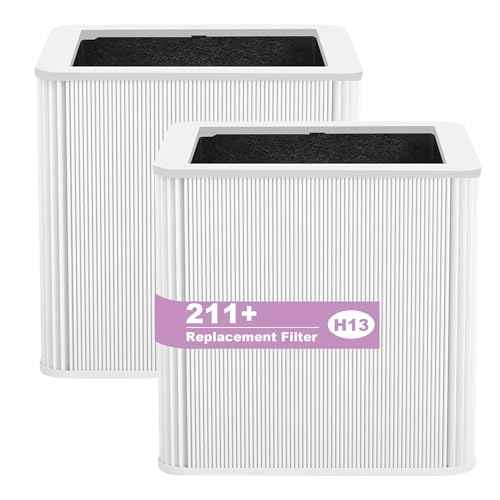 211+ Filter Replacement Compatible with Blue Pure 211+ Air Purifier Series, 2 Stage Filtration System of H13 True HEPA Filters & Activated Carbon Filter, 2 Pack
