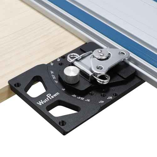 Adjustable Angle Track Saw Square with -60¡Æ to 60¡Æ Quick Positive Angle Stop,Guide Rail,Protractor,90 Degree Right Rail Guide Compatible with Festool and Makita