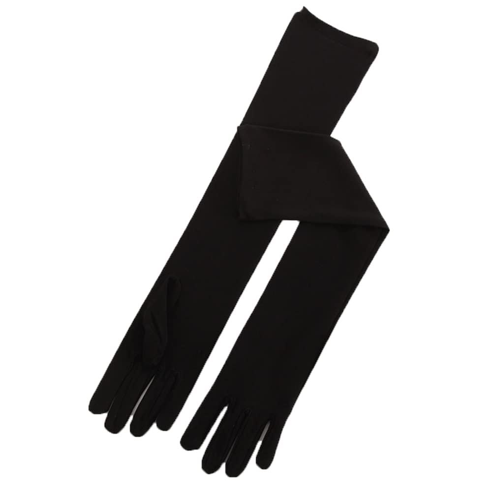 JOMOCARE Cosplay Gloves Long Tight Strech Gloves for Cosplay Costume Green Screen (Black)