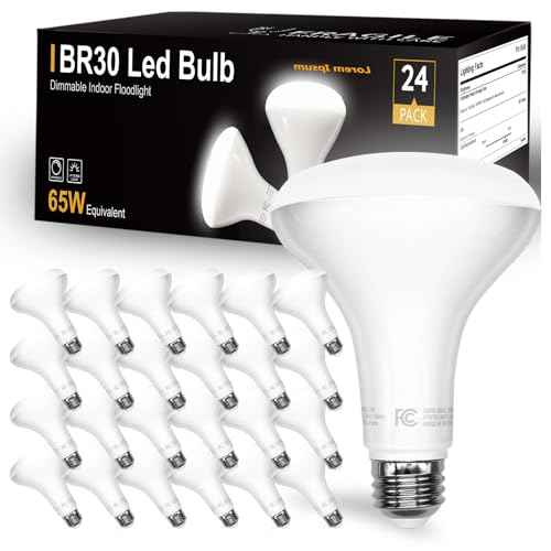 DAYBETTER 24Pack BR30 LED Light Bulbs Indoor Flood Light,65W Equivalent,Dimmable,Daylight White 5000K,800LM,E26 Base,9W LED Recessed Can Bulb for Living Room Bedroom Dining Room Bathroom