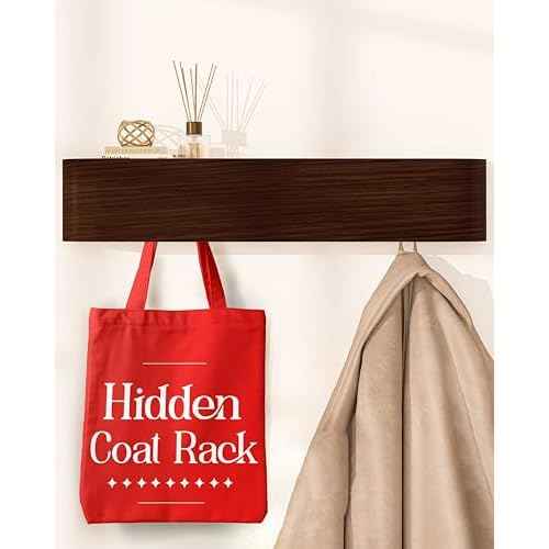 OLEEK Wall Coat Rack - Wall Shelf with Hooks - entryway Hooks - entryway Shelf - Modern Coat Rack - Wooden Coat Rack Wall Mount for Home Decor - Wooden Mount for Home Decor - Jacket Hanger