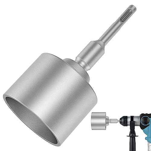 SDS Plus T-Post Ground Rod Driver,Ground Rod Driver Tool, Heavy Duty Forged Steel Drill Bit Driver, Durable Hammer Drill Rod Converter for Rotary Hammer Drill Ground Rods (2.55inch)