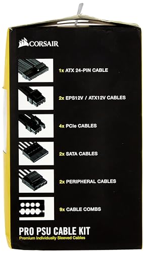 CORSAIR CP-8920222 Premium Individually Sleeved PSU Cables Pro Kit – Red, 2 Year Warranty, Black