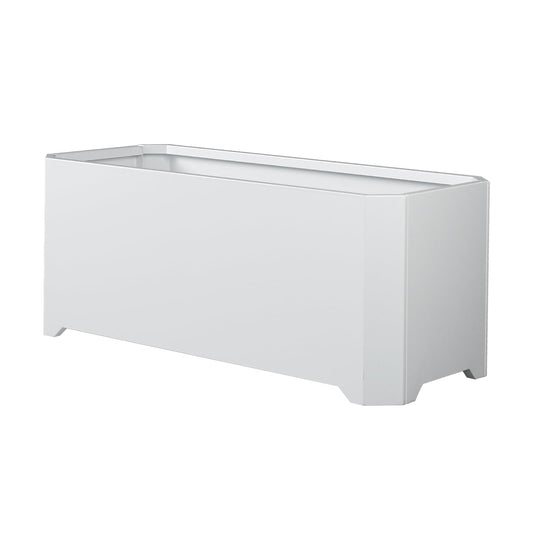 GJWCVL Steel Planter Box-36"x15"x15"-Large Rectangular Planters for Outdoor Plants, White Matel Planter Box Raised Support Feet for Patio, Deck, Garden, Yard, Drain Holes, Easy Assembly