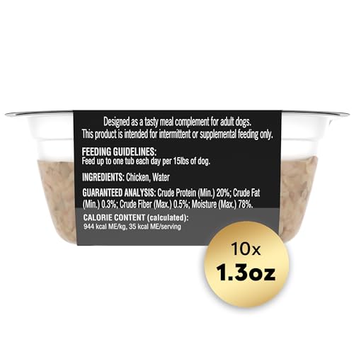 Cesar Simply Crafted Adult Wet Dog Food Meal Topper, Chicken, 1.3 oz. (10 Count, Pack of 1)