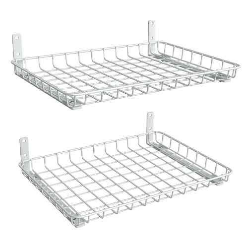 TORACK 2-Pack 12x18 inch Wall-Mounted Shelves, Garage Wall Shelf for Closet & Laundry Room, Heavy-Duty Floating Shelves Hold Up to 60 lbs(White)