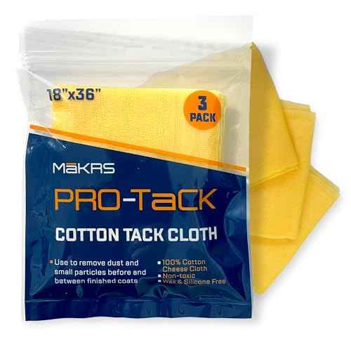 M?KRS 18" x 36" Pro-Tack Tack Cloth, 3-Pack Wood Prep Cloths, Remove and Trap Dust Particles, 100% Cotton, Staining, Varnishing, and Painting, Gentle on Surfaces