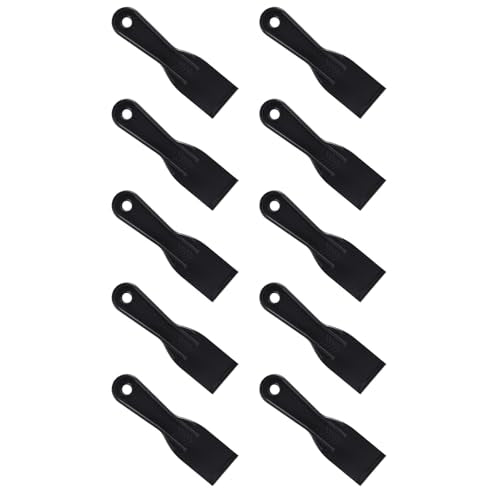 10pcs Plastic Putty Knife, Black Flexible Putty Scraper Wall Scraper Accessory for Repair Spackling Patching Plastering and Painting