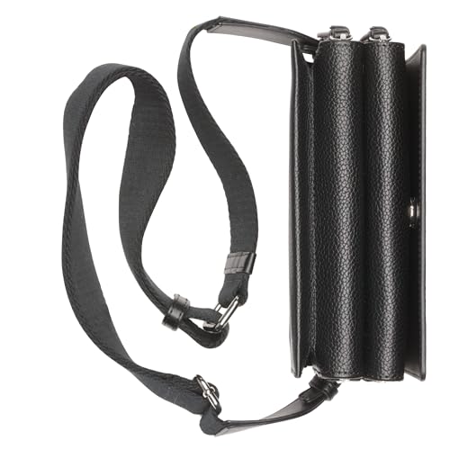 Calvin Klein Millie Triple Compartment Camera Bag Crossbody, Black/Silver, One Size