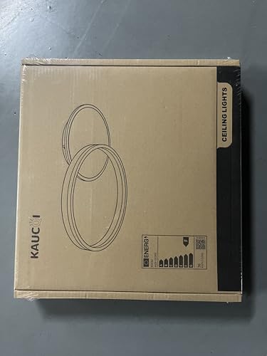 KAUCQI LED Ceiling Light, Creative LED Ceiling Lamp, 36W 3600lm, Dimmable with Remote Control 3000K-6000K, Modern Ceiling Lights for Living Room, Bedroom, Hallway, 2 Rings 55 * 40 * 6CM