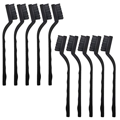 Scratch Brush Nylon Wire Brush Curved Handle for Cleaning Welding Slag and Rust 10PCS