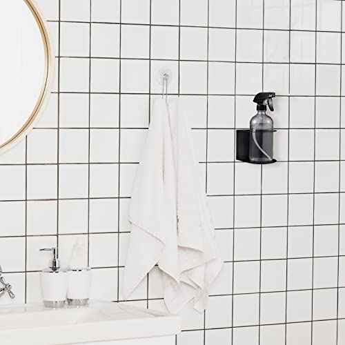 Gerrii 8 Pcs Spray Bottle Holder Wall Mount Bottle Organizer Spray Can Holder Organizer for Garage and Workspace Stainless Steel Easy Install Craft Workspace Paint Rack with Hardware (Black)