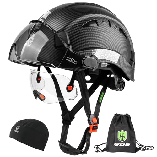 GREEN DEVIL Safety Hard Hat with Tinted & Clear Visor Vented Construction Helmet Cascos de Construccion ABS Work hardhats for Men