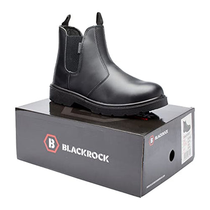 Blackrock Dealer Work Safety Boots, Steel Toe Cap, Chelsea Boots, Mens Womens Ladies, Safety Shoes, Gardening, Black, Horse Riding, Yard, Slip On Shoes, Lightweight - Size 9