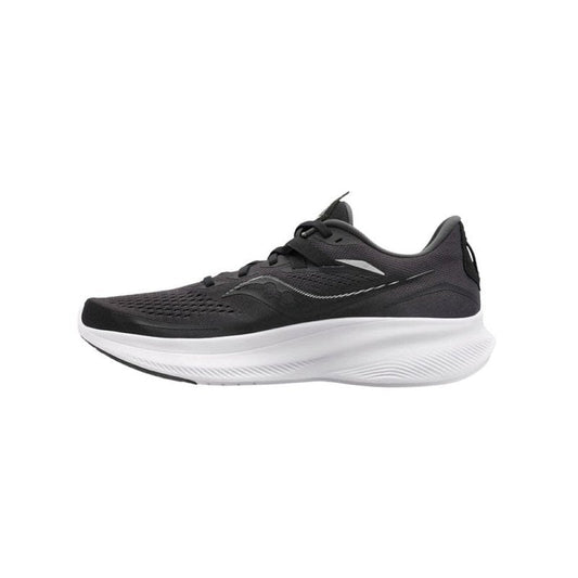 Saucony Men's Ride 15 Sneaker, Black/White, 10