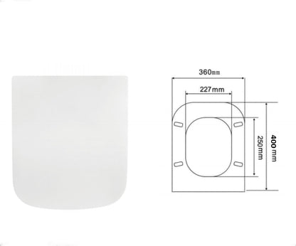 Mass Dynamic Square Toilet Seat- with Soft Close & Quick Release for Easy Cleaning, Universal Toilet Seat for Square Shaped Toilet Pans, Top Fixing Easy Installation (40.0cm L x 36cm W), White