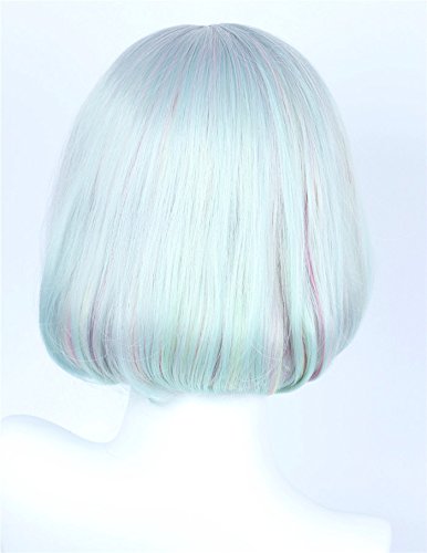 Linfairy Short Bob Harajuku Cosplay Wig Halloween Costume Diamond Wig for Women