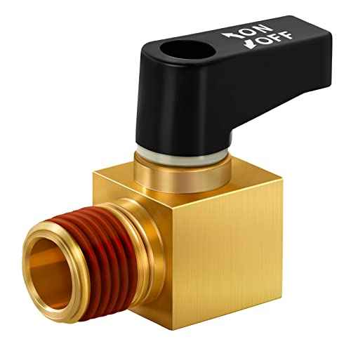 SUNROAD Air Compressor Valve ,Ball Type Drain Valve Brass Mini Ball Valve, 1/4 Inch NPT Male x NPT Female for Air Compressor