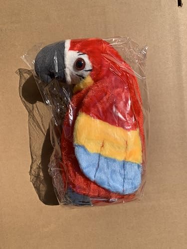 Surplex Sound Repeating Parrot Plush Plush Interactive Toy, Waving Wings Electronic Record Bird Stuffed Animal Sensory Educational Toy Cute talking parrot Birthday Xmas Gift for Kids ＆ Baby