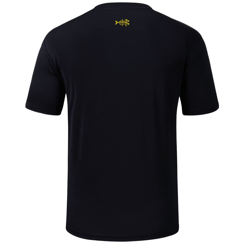 BASSDASH Men’s UPF 50+ Short Sleeve Fishing Shirts Performance Cooling UV Sun Protection Hiking T-Shirts Black
